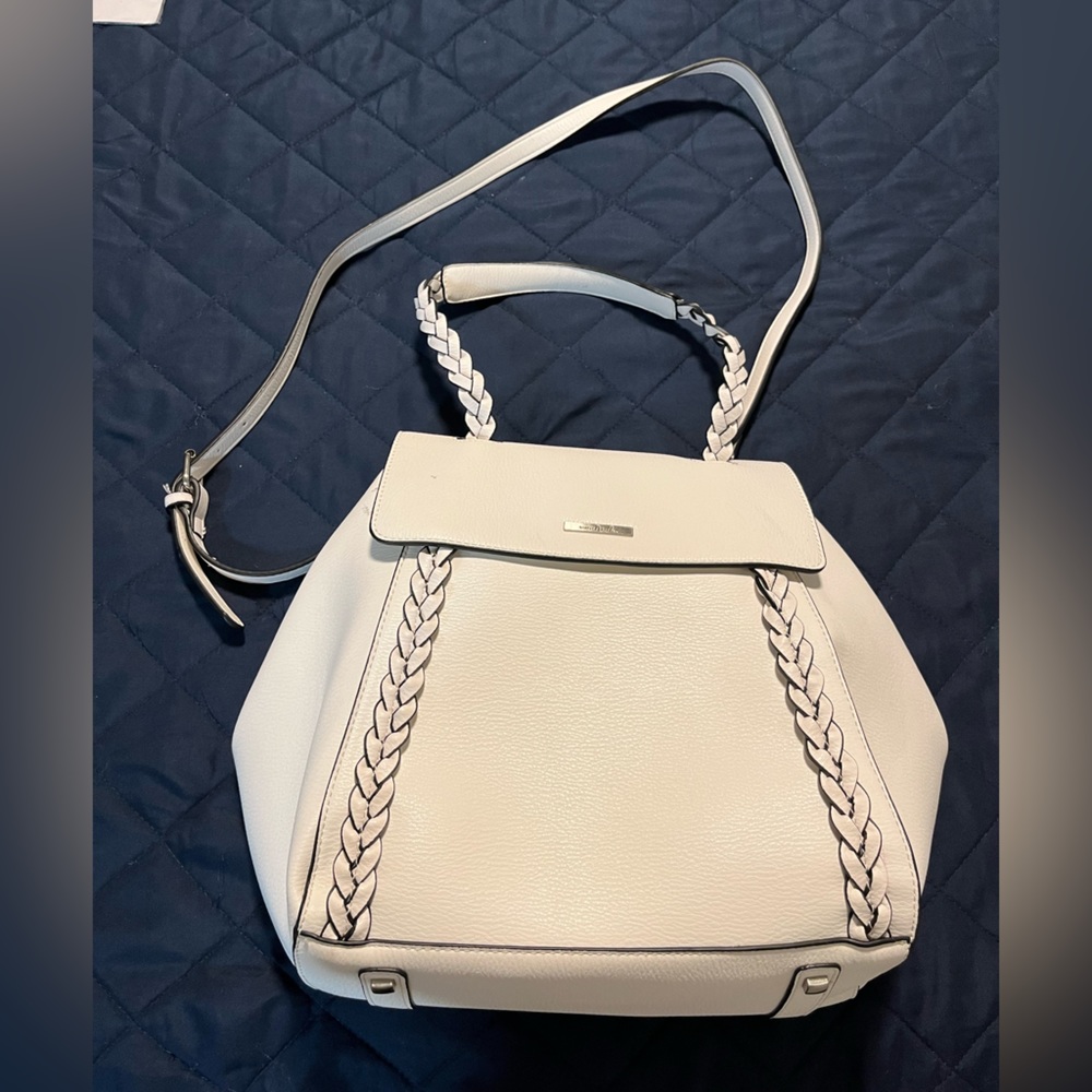Reposh Beautiful Simply Noelle white with black trim large purse.